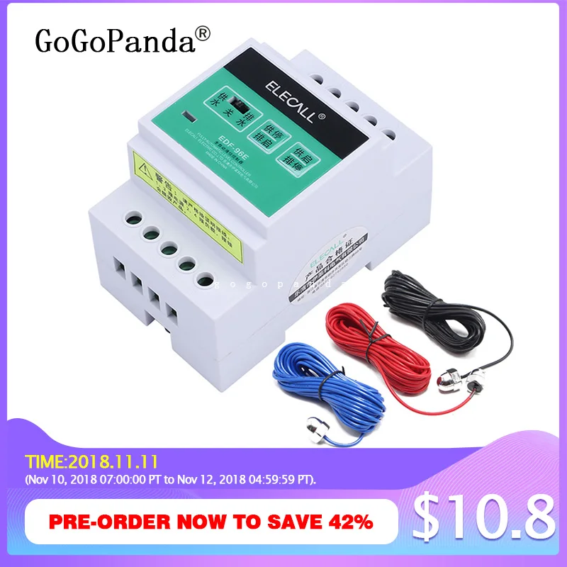 

Free Shipping DF96E AC220V Din Rail Mount Float Switch Auto Water Liquid Level Controller with 3 probes