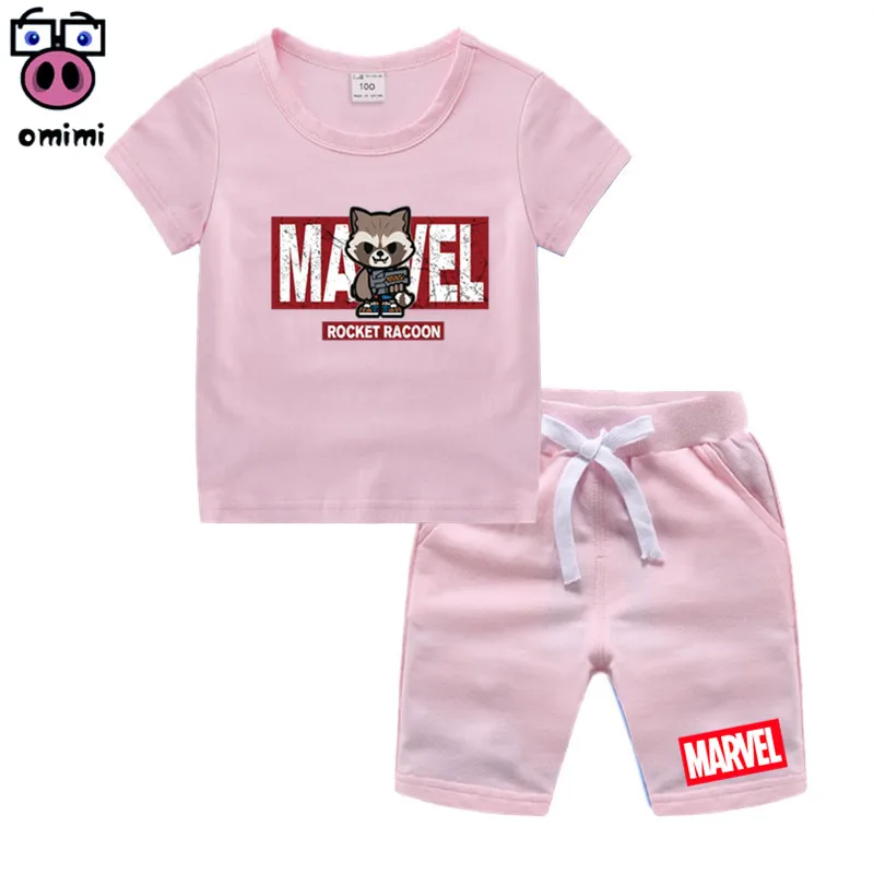 

Kid's MARVEL ROCKET RACOON Group Clothes Girl Cartoon Clothing Set Children Son Goku T-shirt Shorts Toddler Boy Clothing Set
