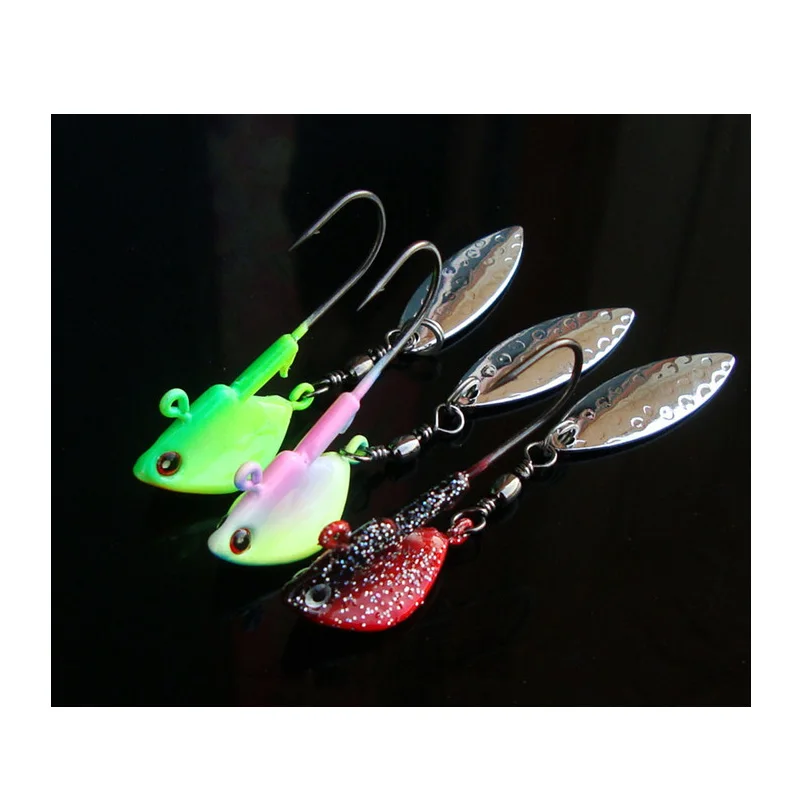 Fishing Lure Fish Head Jighead Lures Spinner Bait Barbed Hook 3.5g/7g