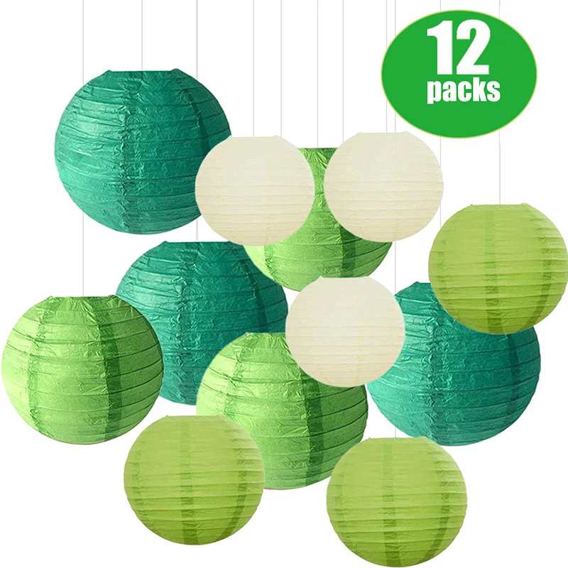 green paper lanterns