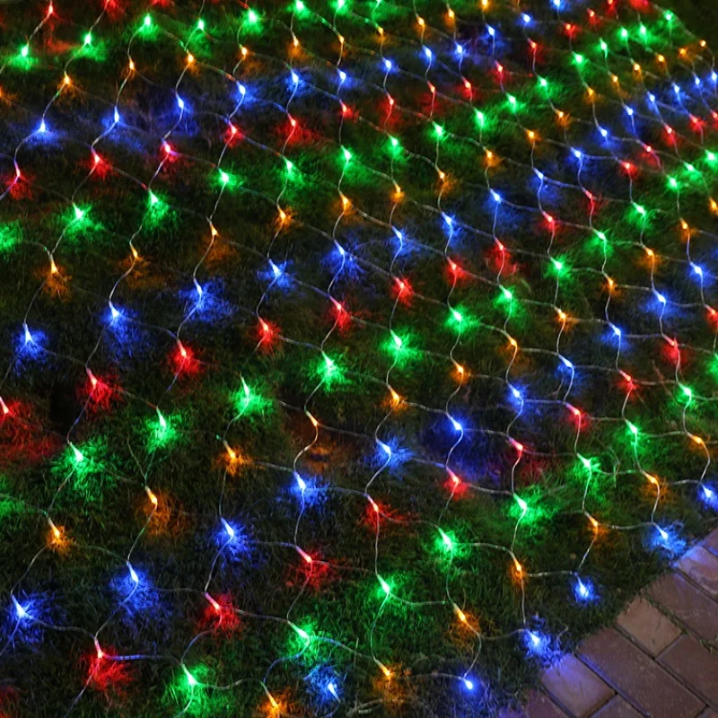 3 м x 2 м 204 светодиодов рождественские сетчатые огни водонепроницаемые наружные гирлянды для свадьбы, праздника, вечеринки, освещение AC110V 220 В