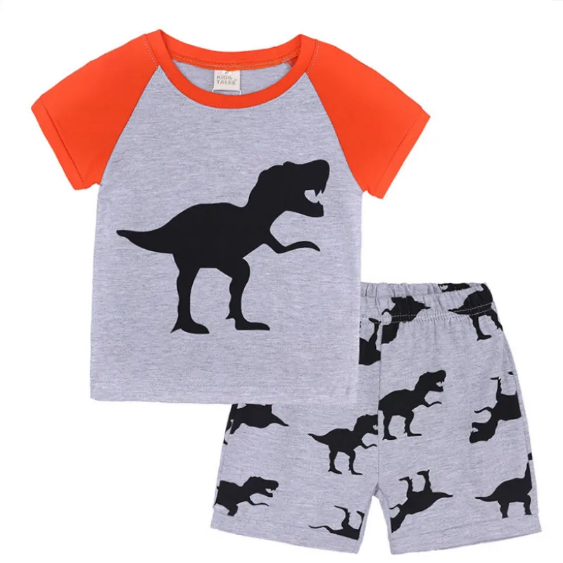 Free shipping Summer Boys and Girls Short Sleeve Home Suit Cartoon printing girls clothes set | Детская одежда и обувь