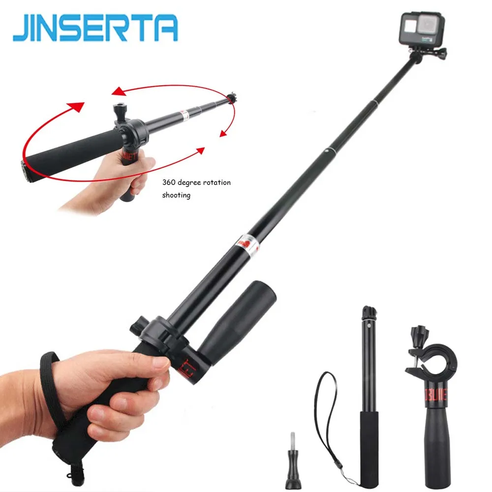 

JINSERT Bullet Time Bundle Selfie Stick Rotation Handle For Insta360 One Insta 360 Sport Camera Gopro Xiaoyi Camera Accessories