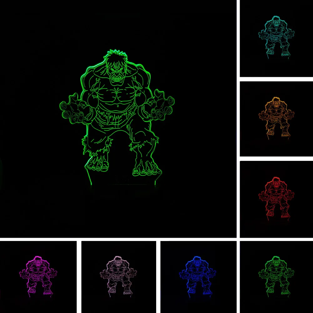 Luzes da Noite hulk marvel the avengers super Fonte de Luz : Lâmpadas Led