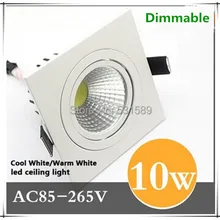 30 шт. затемнения 10 Вт алюминия высокой мощности COB Потолочные 86-265vac 10 Вт площади удара светодиодные светильники(ce и rohs