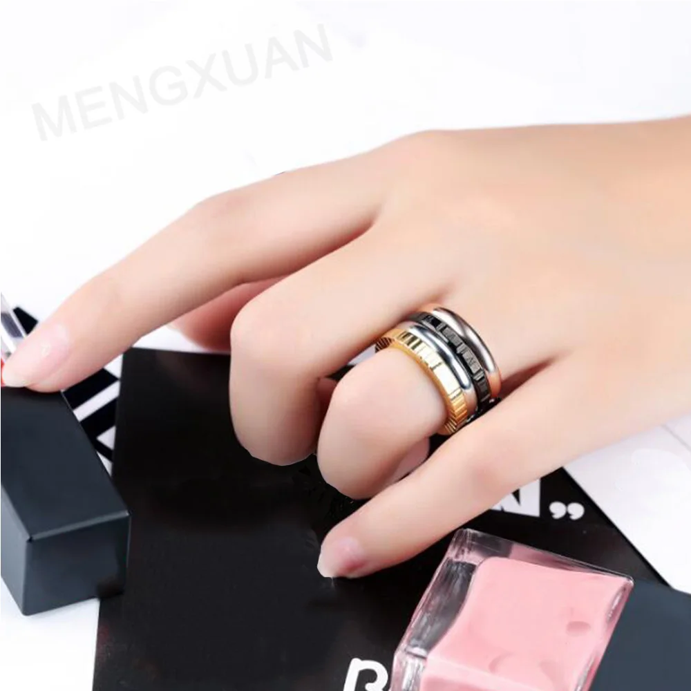 

1 pcs Fashion Style Men's 316L Stainless Steel Fashionable Roman Number Ring Greek Stainless Steel Jewelry anillos para hombre