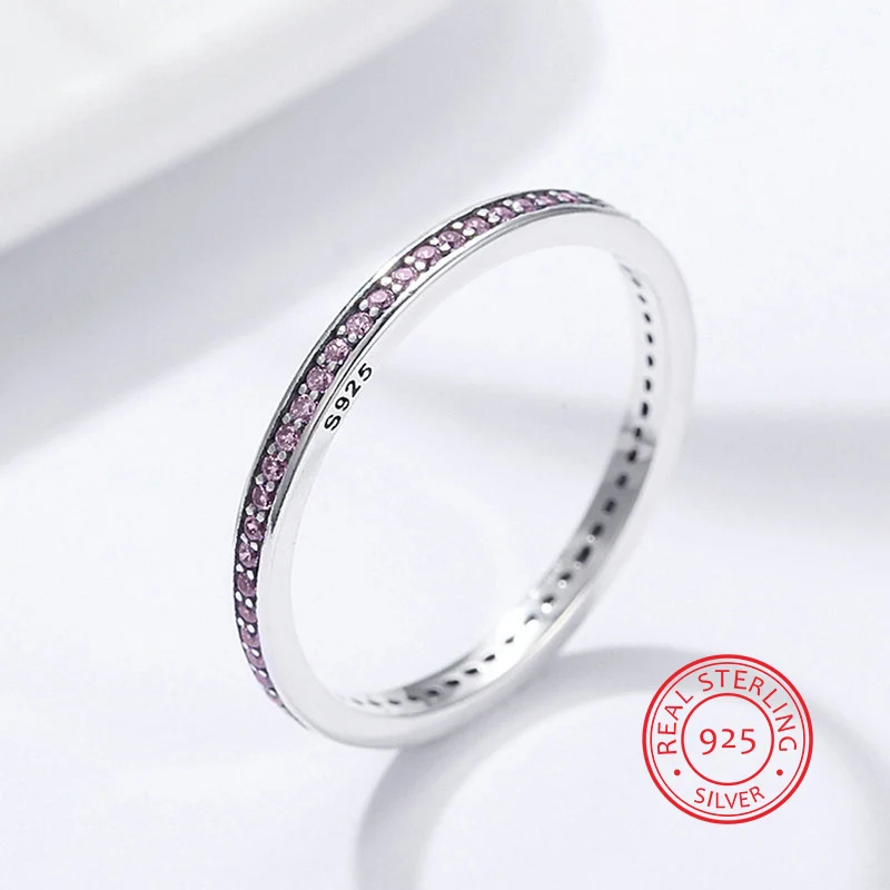

Big Promotion 100% 925 Sterling Silver Luxury Cubic Zirconia Simple Rings for Women Wedding Engagement Xmas Jewelry Size6/7/8