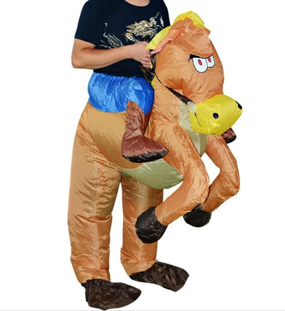 Inflatable Cowboy Dinosaur Costume Ride On Horse Fancy Dress Halloween