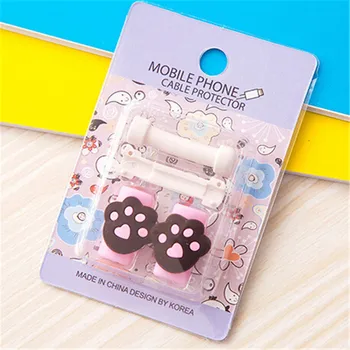 

2 sets Cartoon Charger Cable Protector Winder Protective Case Saver Data line Protector Earphone Cord Protection Sleeve Cover