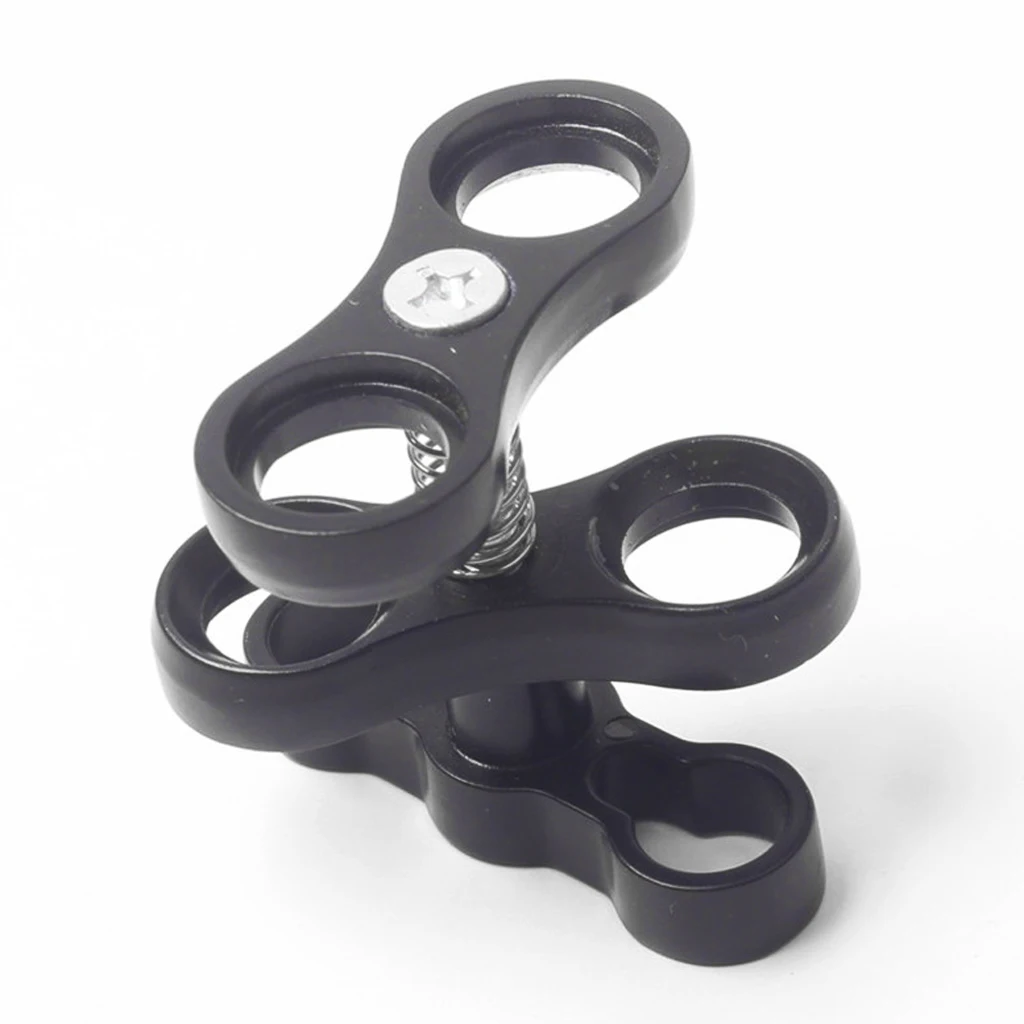 2 Pieces/Set Scuba Diving Lights Butterfly Clip Ball Joint Arm Connector Clamp Mount Black Underwater Sports Accessories