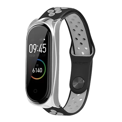 Силиконовый двойной цветной ремешок для Xiaomi mi Band 4 Starp спортивный силиконовый браслет для mi Band 3 pulseira аксессуары для умных часов - Цвет: Black Gray