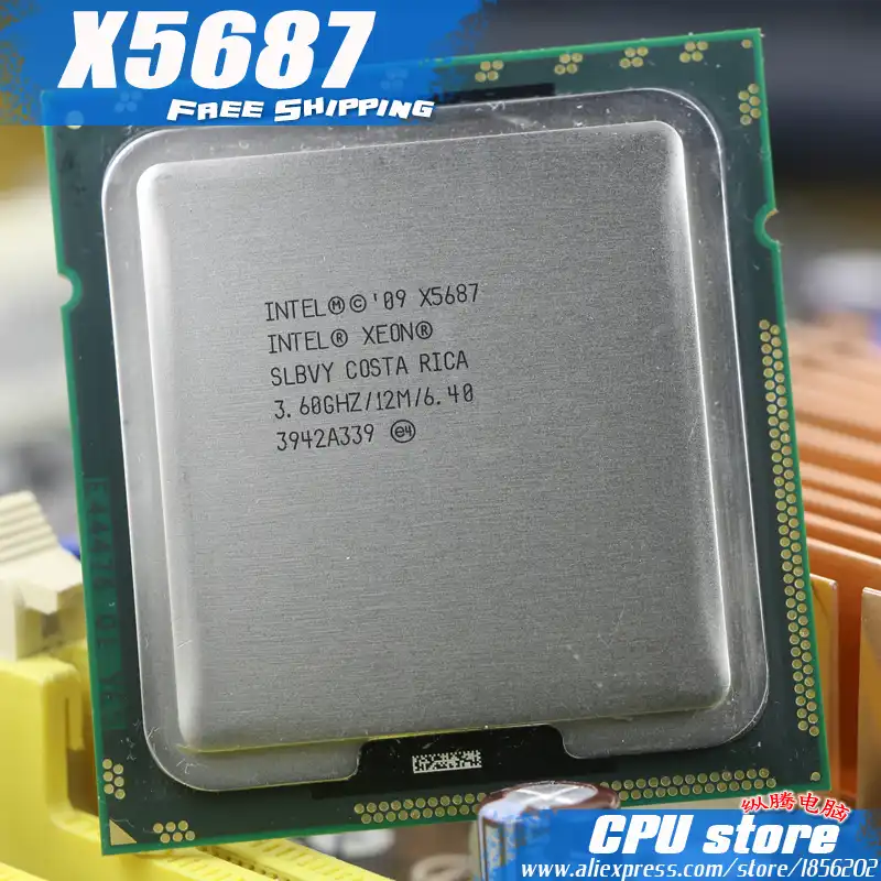 ЦПУ процессор Intel Xeon X5687 3 6 ГГц/LGA1366/12 МБ L3 /130 Вт кэш/четырехъядерный/серверный ЦП
