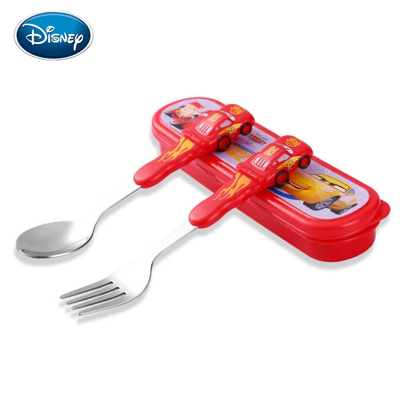 

Disney Children's Tableware Stainless Steel Baby Spoon Fork Set Portable Learning Spoon Baby Training Spoon