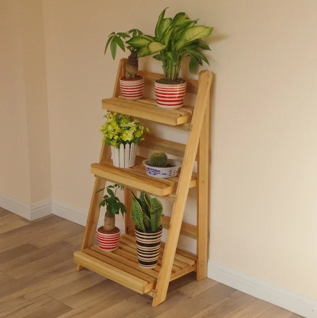 Wood Flower Pot Stand Furniture Plant Vintage Wooden Shelf Wood Flower Pot Stand Furniture Plant Vintage Wooden Shelf Planter Home Storage Kitchen Organization Holders