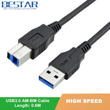 

USB 3.0 Printer Cable Super Speed Type A Male to B Male Sync Data Charger Scanner Thin Cable 0.6M 2FT 60CM for HP Canon Printer