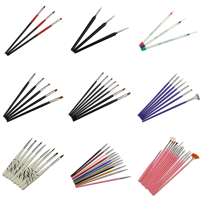 

Tignish 1Set Nail Art UV Gel Polish Brush Design Pen Drawing Painting Pencil Paint Striping Brush Dotting Manicure DIY Tools
