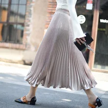 Осень и зима корейский стиль юбки женские плиссированные хорошее качество по щиколотку женские юбки