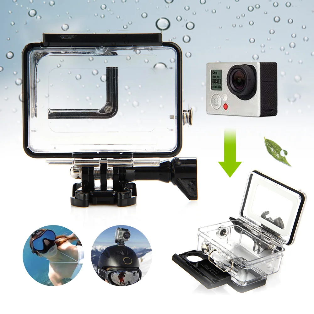 ET Sports Camera Waterproof Case Max 45M Underwater Diving Housing