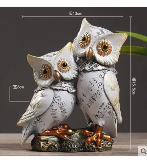 

Arts Crafts Gentleman owl resin handicraft ornaments TV cabinet window decoration