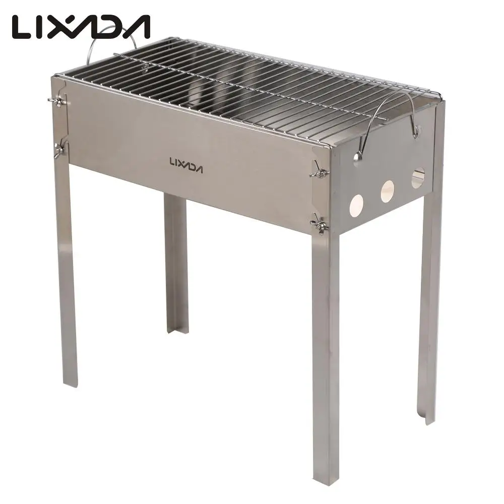 

Lixada Stainless Steel Portable Folding Charcoal BBQ Grill Set Outdoor Picnic Camping Barbecue Grill