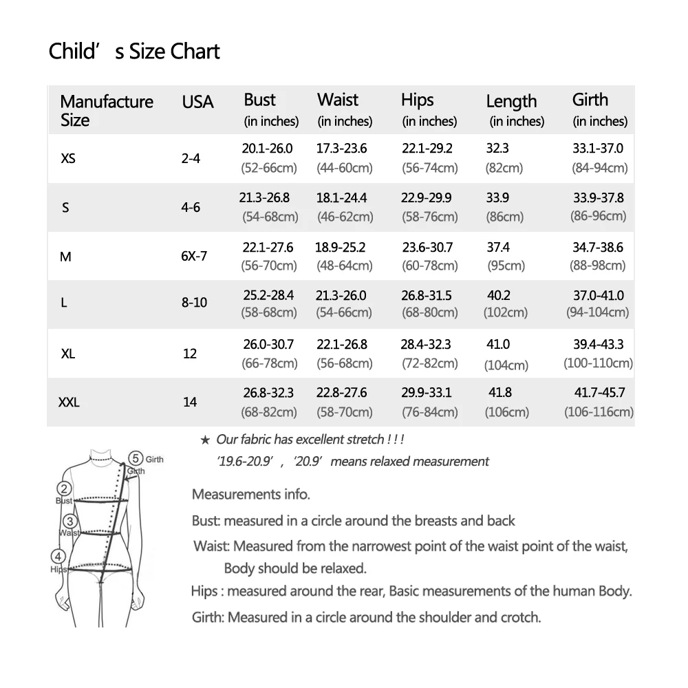 AE child size chart C1202