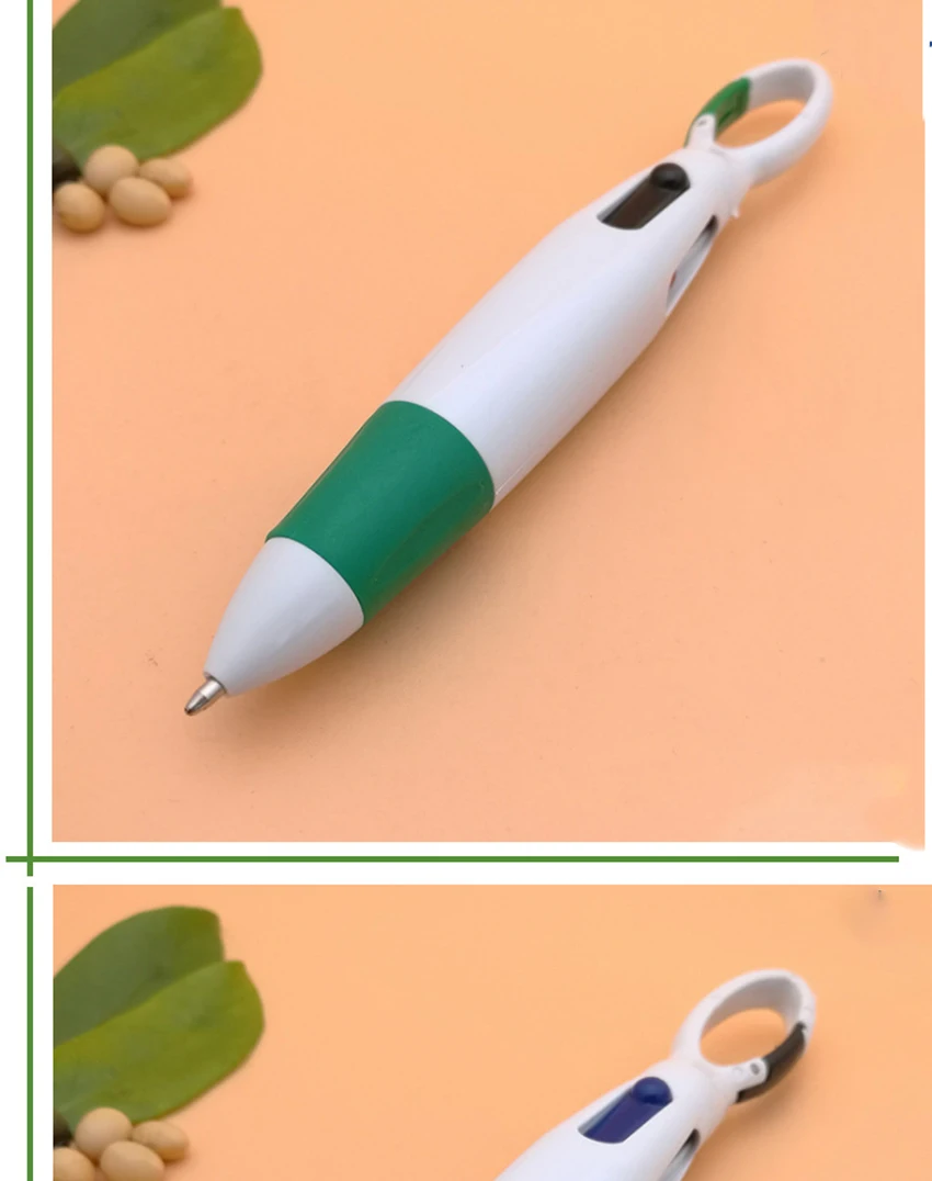 4 в 1 цветная Шариковая Ручка-карабин карманный многоцветный брелок для ключей шар ручка школьные канцелярские принадлежности Милая Пряжка ручка для письма