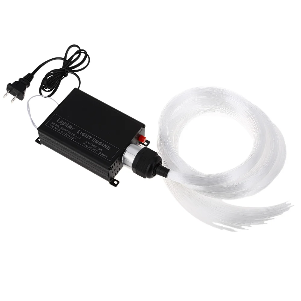

2m AC 100 - 265V 16W 200PCS Color Changing LED Optic Fiber Lights With RF 24 Key Remote Control Battery Powered Night Lights