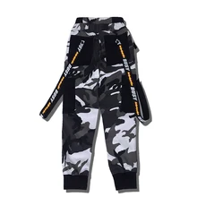 Hight Street Cotton Camo Cargo Pants Men With Ribbon