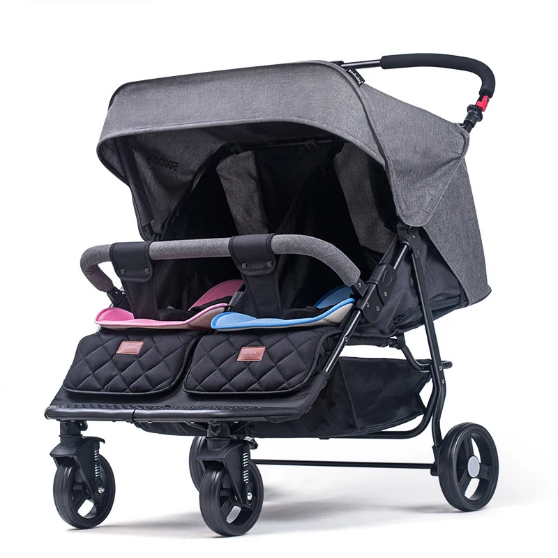 

Twin baby stroller detachable light can sit reclining folding shock absorbers second baby double stroller bb car