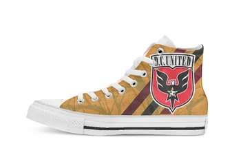 

D C UNITED Washington Football Unisex High Top Canvas flat Casual Custom shoes Drop Shipping