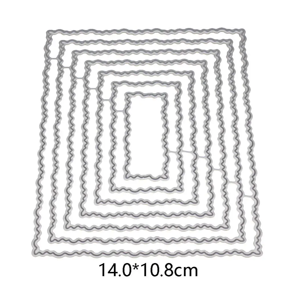 Вырубные штампы металлические прямоугольные квадратные рамки трафарет и штампы для рукоделия Скрапбукинг тиснение для изготовления открыток ремесленные штампы Новинка - Цвет: Серебристый