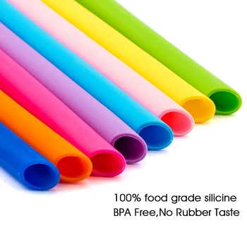 Reusable Silicone Straws With Clean Brush -8pcs
