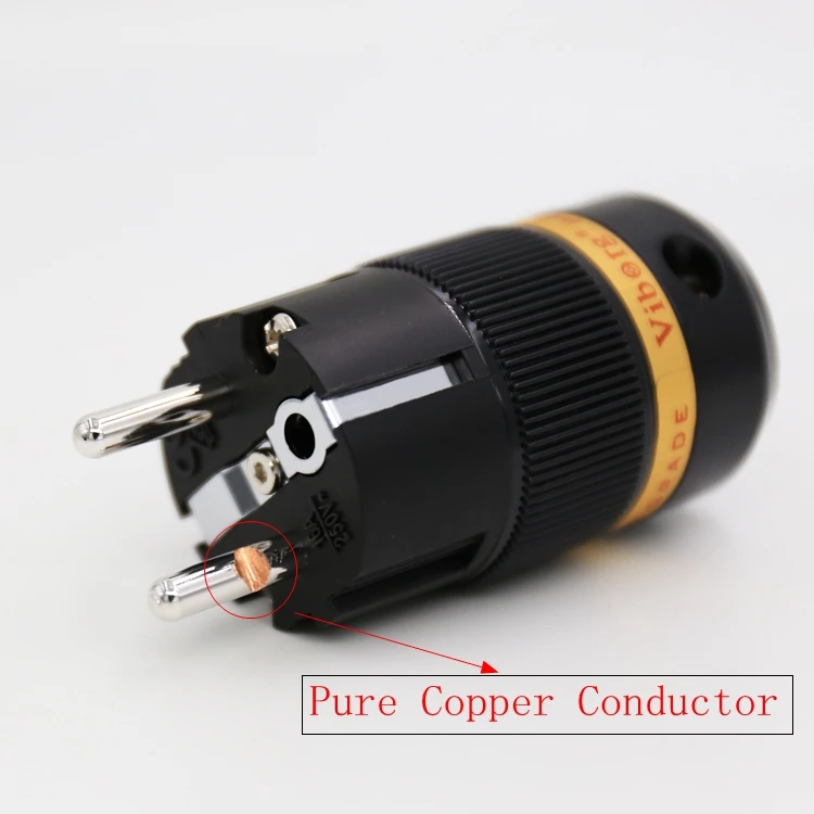 

1Piece Viborg Rhodium Plated Schuko Male Power Plug Connector Audio Male Plug HIFI Power Plug