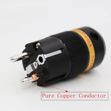 1Piece Viborg Rhodium Plated Schuko Male Power Plug Connector Audio Male Plug HIFI Power Plug viborg 99 998% pure copper 3p male female xlr plug connector jack hifi audio mic cable balance adapter 24k gold rhodium plated