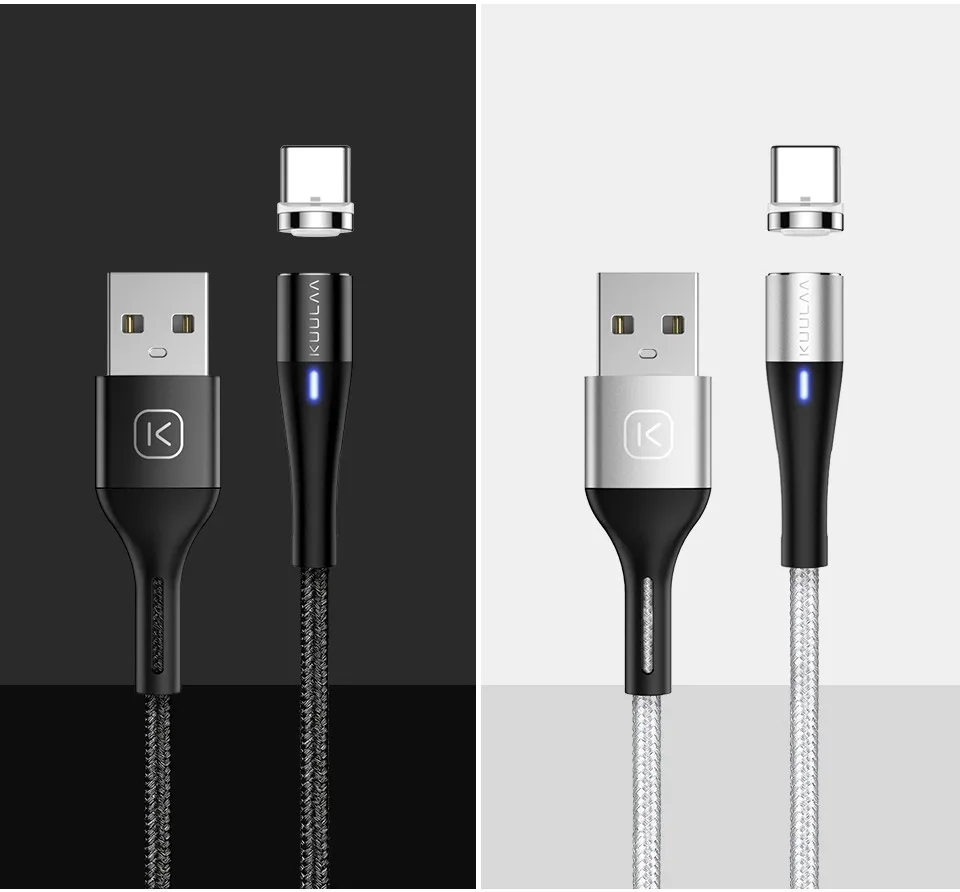 KUULAA Магнитный кабель usb type-C Быстрый зарядный адаптер для XiaoMi мобильного телефона зарядное устройство Магнит usb type C Быстрая зарядка USB-C шнур