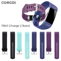 Сменный браслет на запястье мягкий силиконовый для Fit bit Charge 2 Band Watch Charge 2 Heart Rate Smart Square и diamond