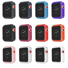 Silicone Watch Case for Apple Watch 42mm 38mm Full Protector Case for Iwatch Series 3/2/1 Rubber Case for Apple Watch Band