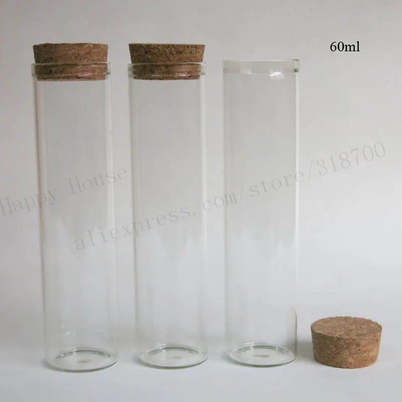 20 X 60ml Clear Glass Tubes with Wood Cork 2oz Cork Stoppered Tube Empty Glass Bottle Cork Stopper Tubes Cosmetic Container 8cm x 2 25cm glass wood shelf edge price label holder grip extruder clear petg ticket display sign holder