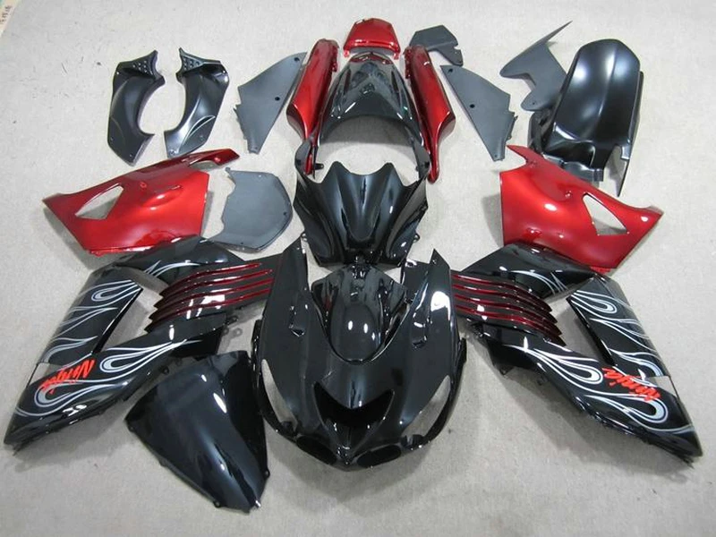 

injection mold fairing kit For Kawasaki ZX14R 06 07 08 09 2006-2009 white red black ZX14R fairings set OP34