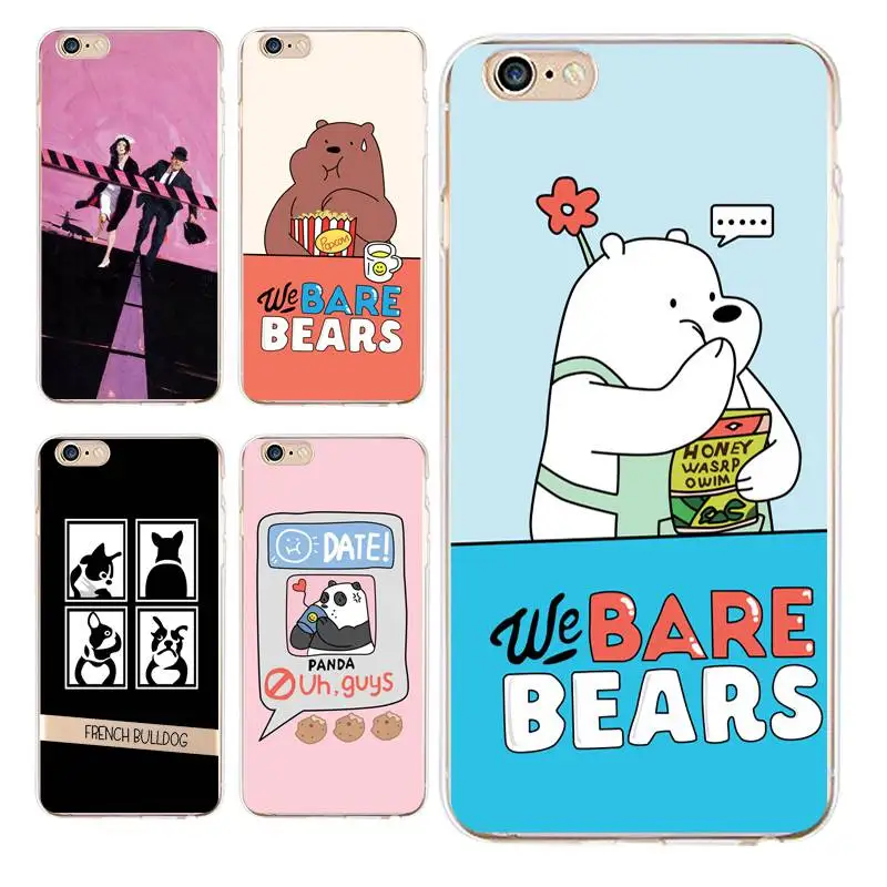 Мягкий прозрачный чехол из ТПУ с медведем для iPhone 4/4S 5 5S 6 6plus 7 8plus x силиконовый