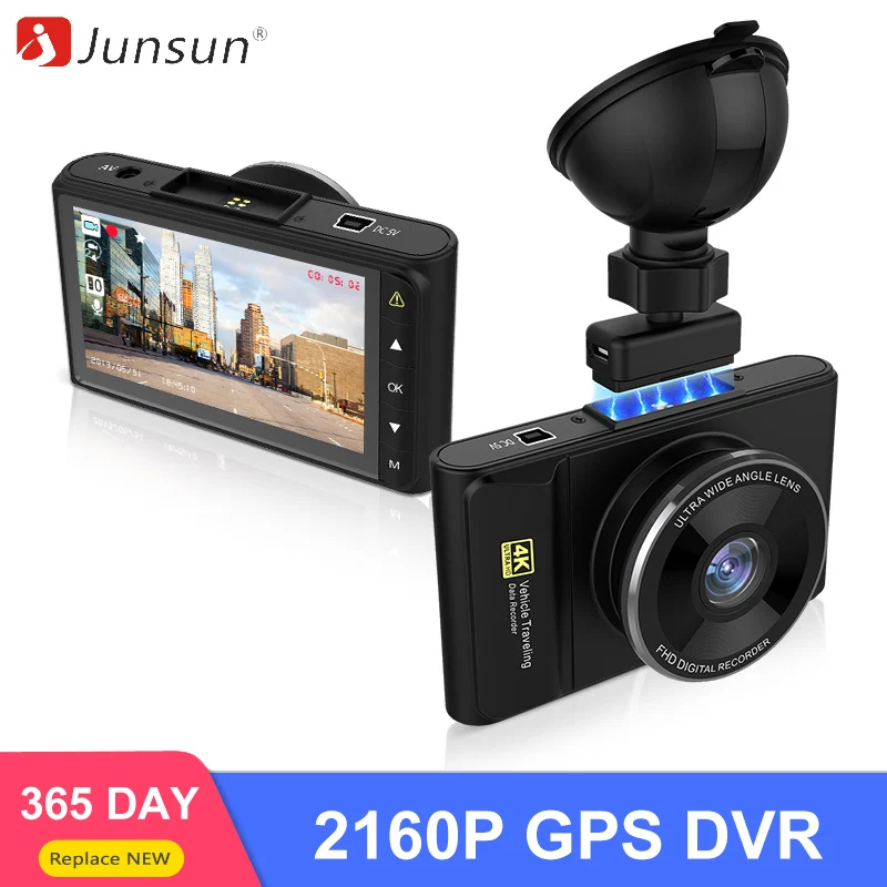 Junsun Q8 4K Ultra 2160P gps Автомобильный видеорегистратор камера трекер видео регистратор