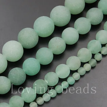 

5Strands/Lot Natural Green Aventurine Matte Frosted Gems Stones Round Spacer Beads 15.5" Diy 4mm 6mm 8mm 10mm 12mm