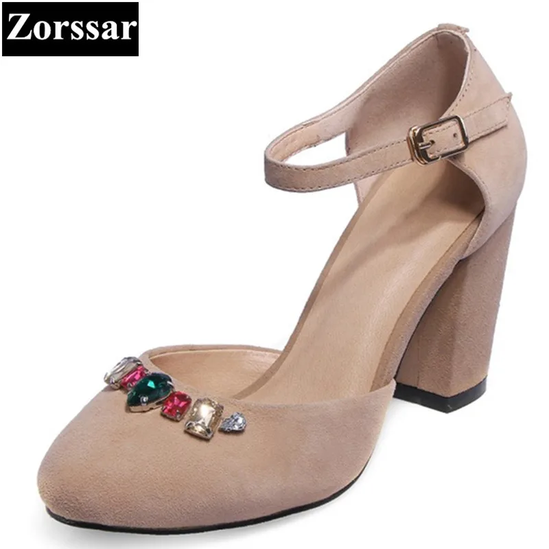 

Purple Summer Womens Shoes rhinestone High heels sandals Women Pumps shoes 2017 Fashion Suede leather woman Ankle Strap shoes