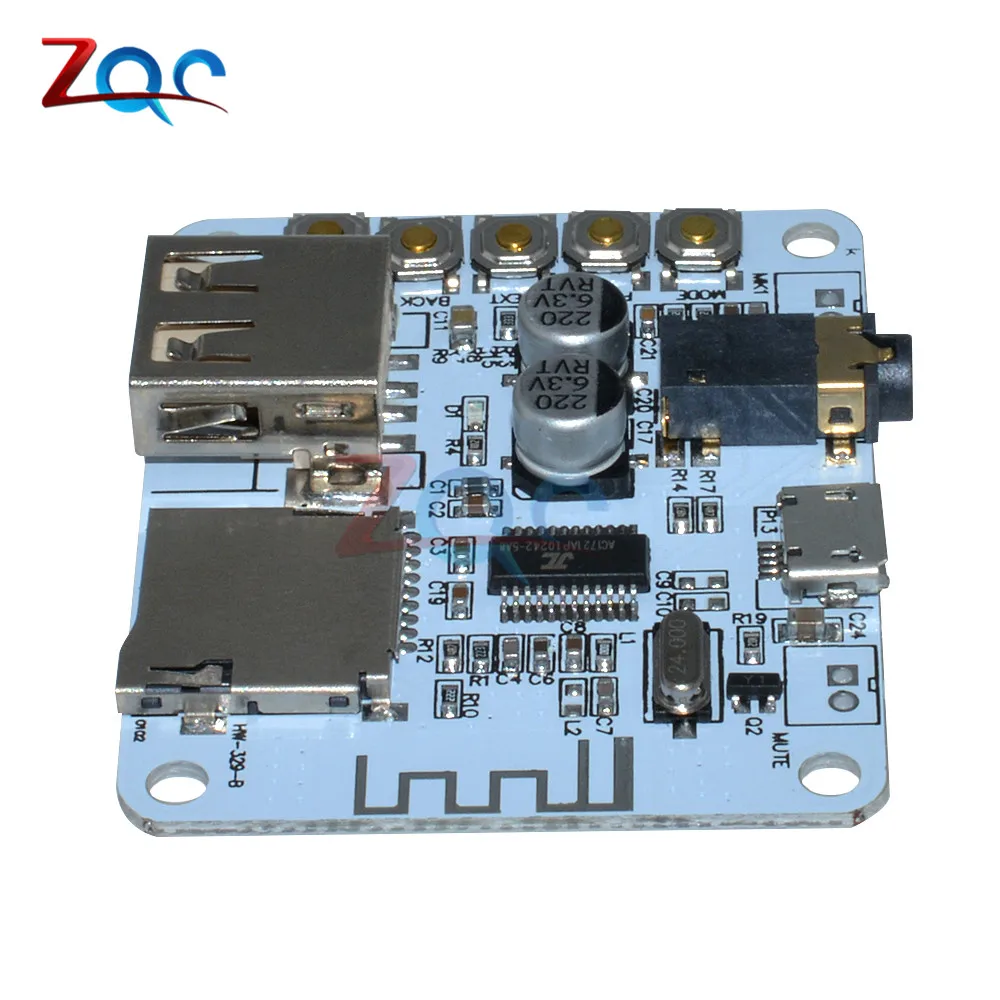 Bluetooth Audio Receiver board with USB TF card Slot decoding playback preamp output A7-004 5V 2.1 Wireless Stereo Music Module