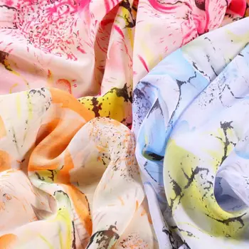 

Printing chiffon fabric flower print dress scarves scarf fabrics apparel fabrics