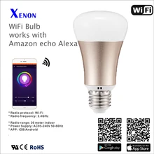Работает с Amazon Alexa эхо Смарт Лампы Беспроводной wi-fi LED RGB Лампа Лампы Цвет Меняется с помощью Wi-Fi App Управления