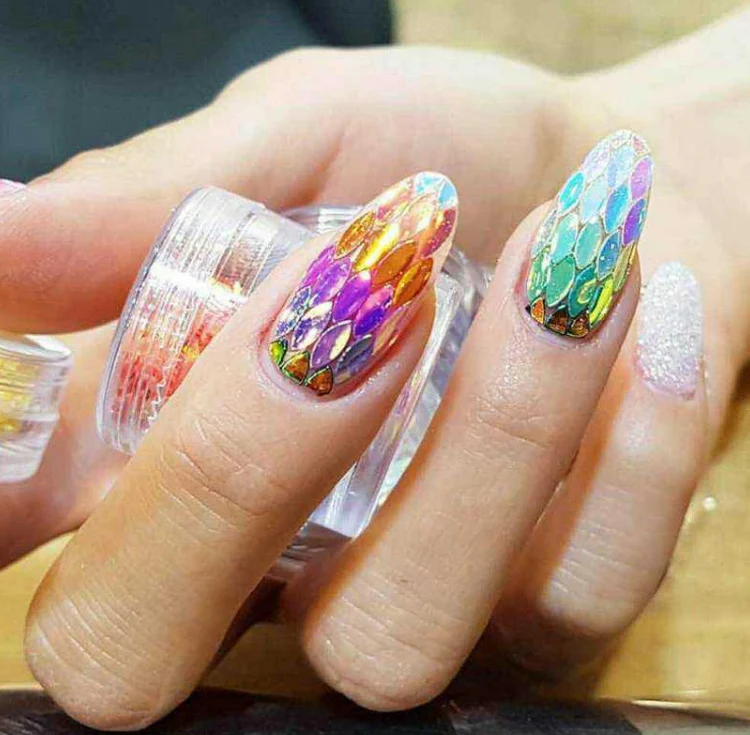 Arte do Unha Oval Cavalo Olho Forma 3d Ultrafinos Lantejoulas Unhas Glitter Faça Você Mesmo Dicas Deslumbrante Paillette Decorações Accessorie 500g 6 lantejoulas unhas glitter diy dicas deslumbrante paillette