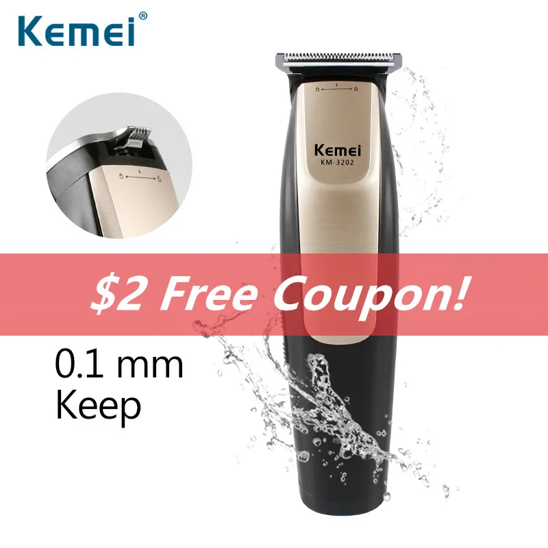 

Kemei Bald Special Hair Clipper Stainless Steel Two-way Cutter Repair Hair Trimmer Men USB Charging Cordless Haircut Machine