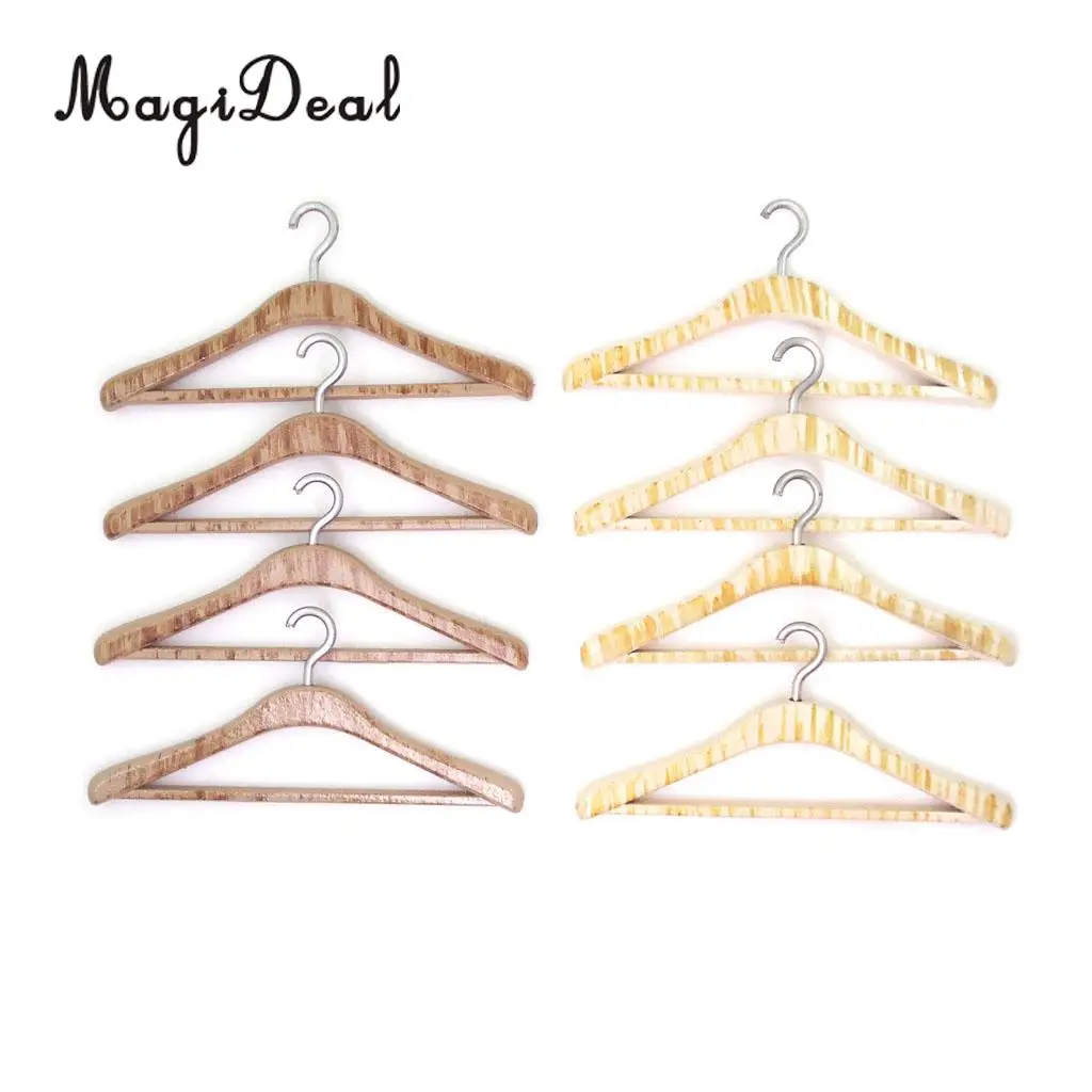 MagiDeal модный 4 шт./упак. металлический 1/12 кукольный домик миниатюрные вешалки для
