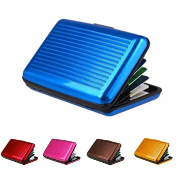 

Waterproof and Antimagnetic Aluminum Metal ID Credit Card Unisex Solid Colorful Wallet Holder Money Purse Case Smooth Bag